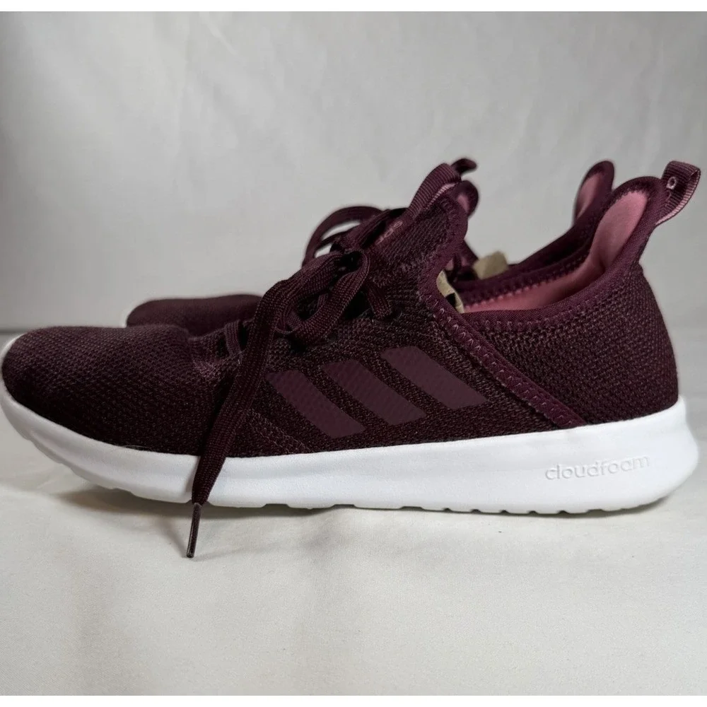 Adidas Cloudfoam Pure Burgundy Womens 9.5 Comfort Walking Lightweight B43675 - Picture 4 of 6